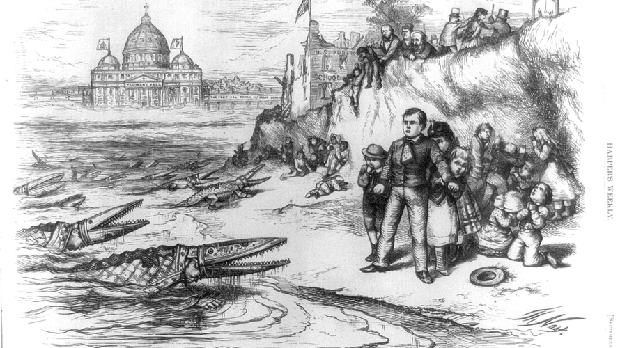 Anti-Catholic political cartoon/Thomas Nast