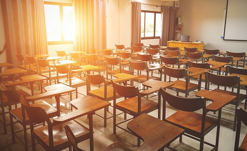 Sunlit classroom