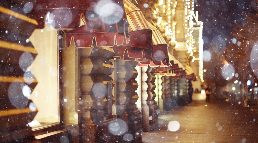 Christmas shopping scene