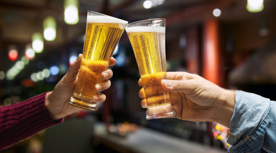 Beer mug toast
