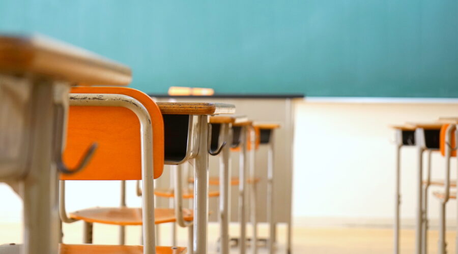 Desks in school