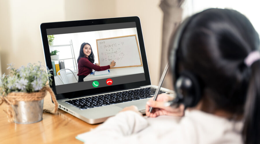 Child learning remotely