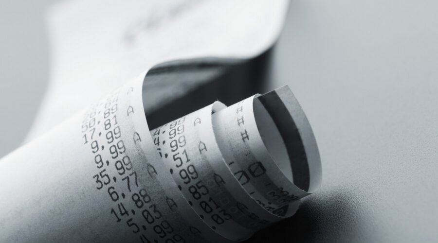 Cash register receipt