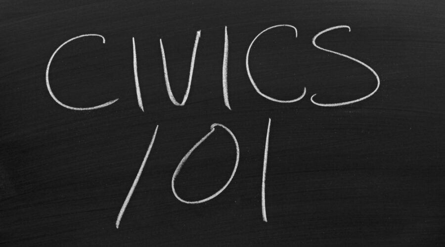 Civics education blackboard
