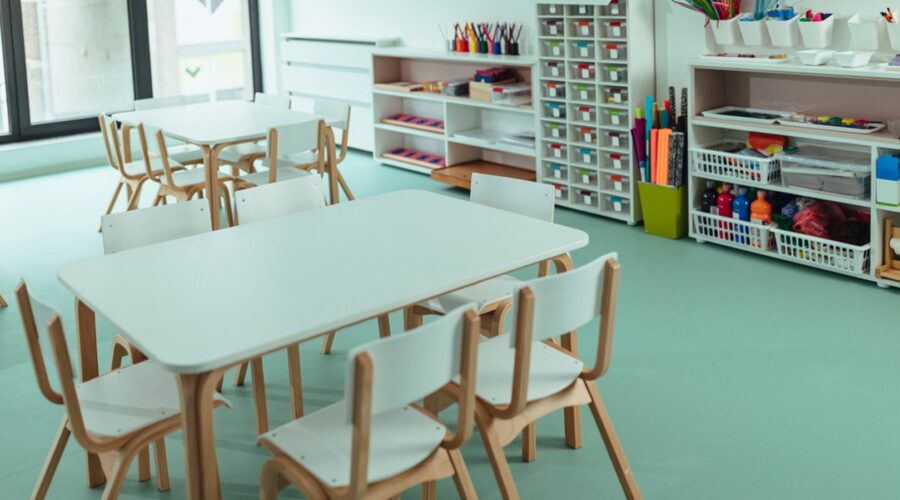 Empty kindergarten classroom