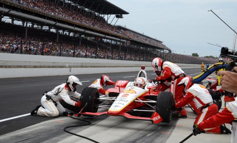 Pit stop during Indy 500