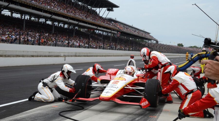 Pit stop during Indy 500
