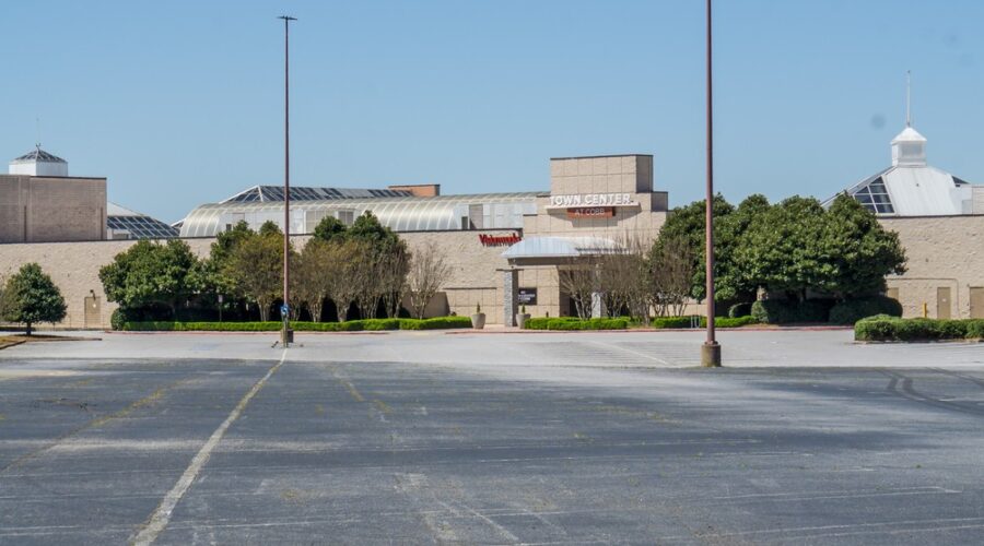 Empty mall parking lot