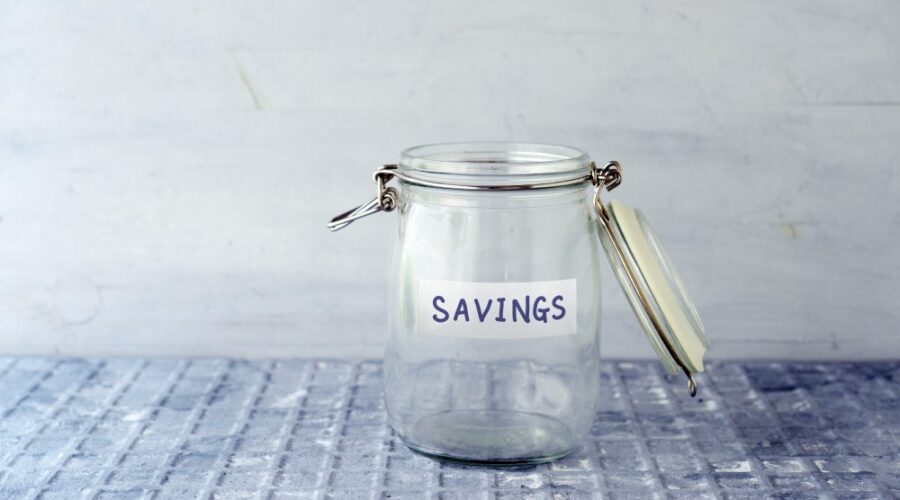 Empty savings jar