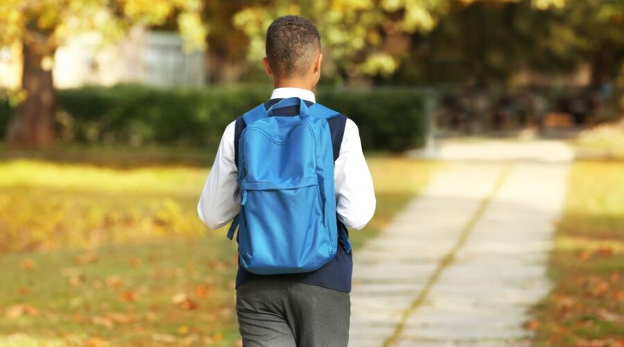 Kid walking to school