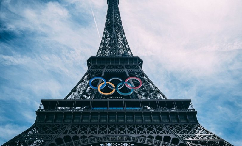 Eiffel tower with Olympic logo