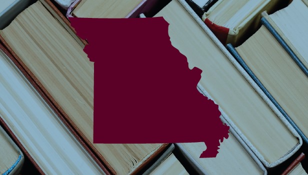 Books viewed from side