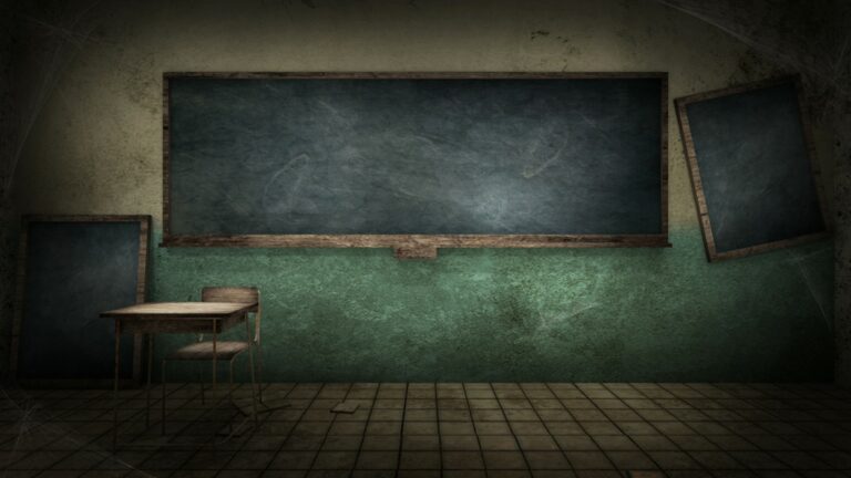 Abandoned classroom
