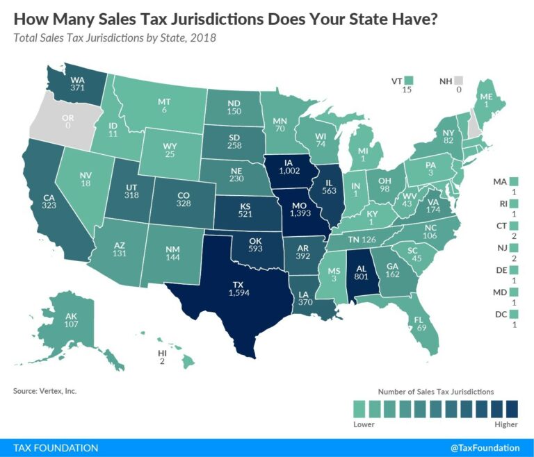 Map: Sales Tax Jurisdictions by State