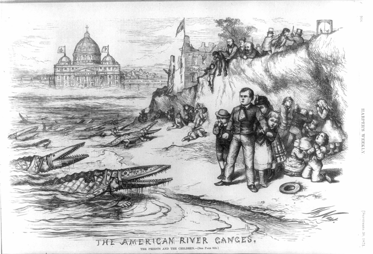Anti-Catholic political cartoon/Thomas Nast