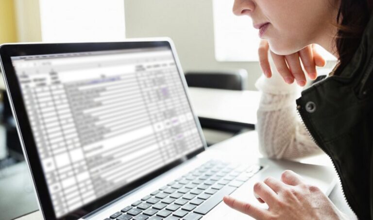 Spreadsheet on computer