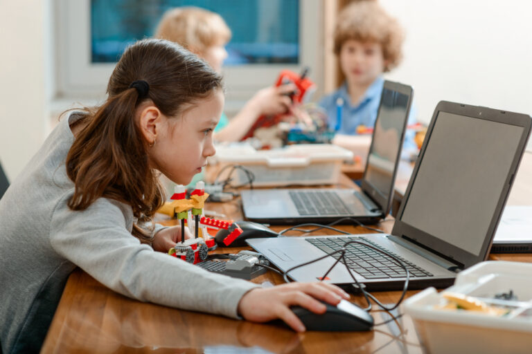 Kids working at computers