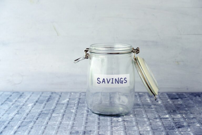 Empty savings jar