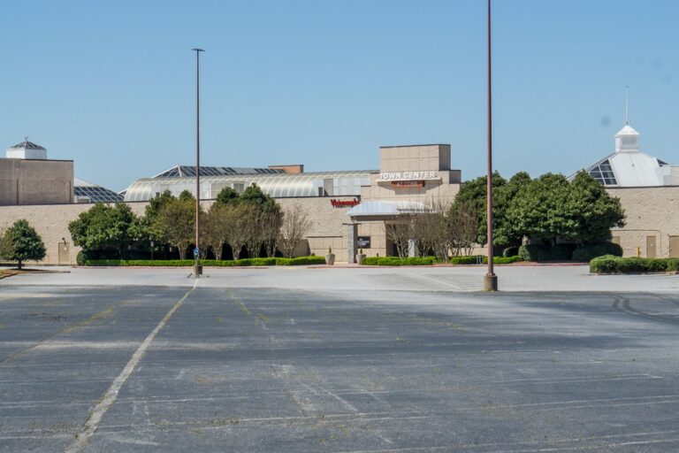 Empty mall parking lot
