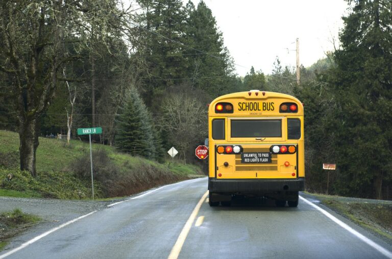 School bus on rural road