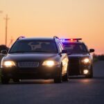Cop pulling vehicle over