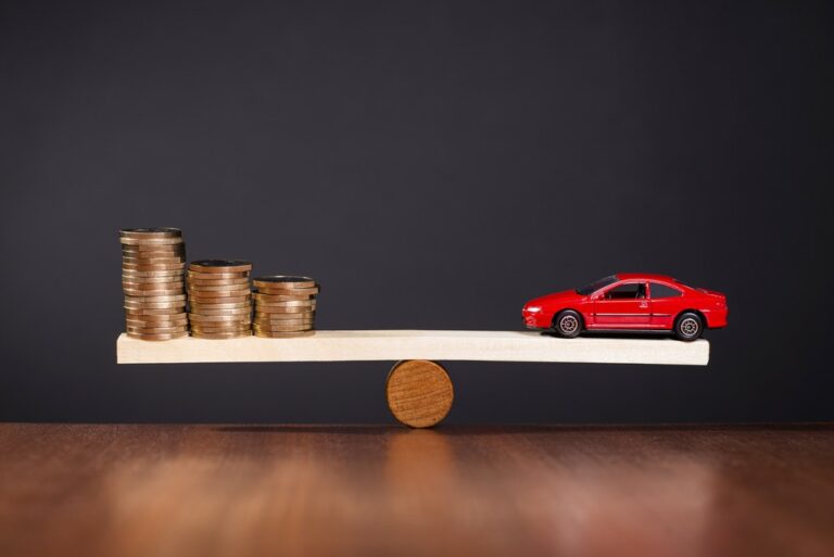 Car and coins balancing