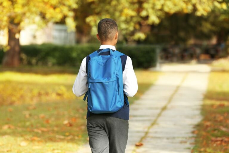 Kid walking to school