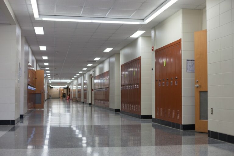Empty hallway in school