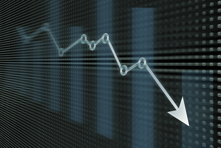Bar graph showing general decline