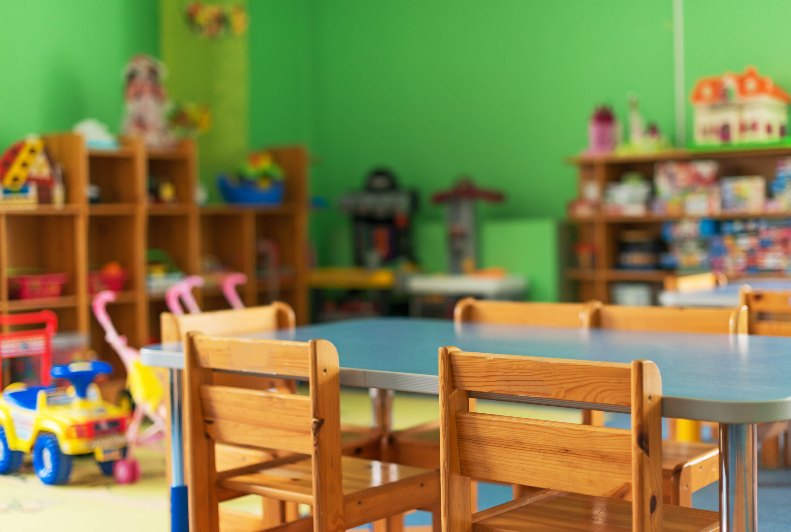 Empty kindergarten classroom