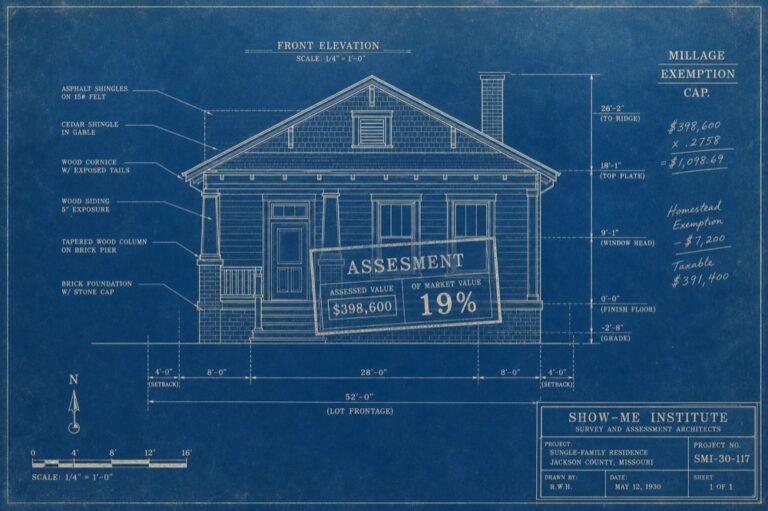 Property Tax Reform — Missouri home with assessment overlay