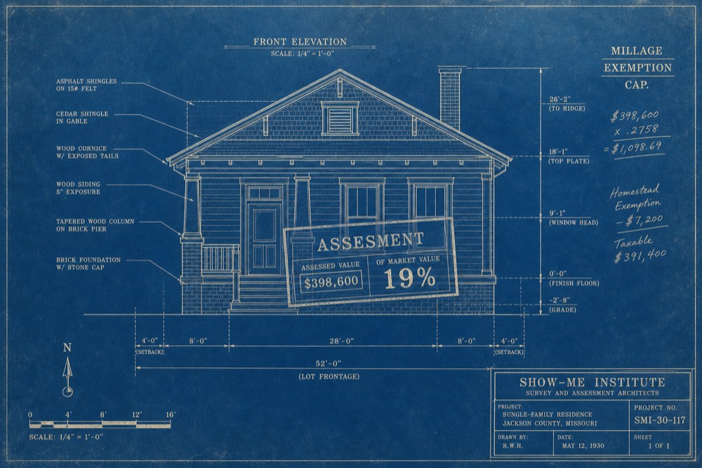 Property Tax Reform — Missouri home with assessment overlay