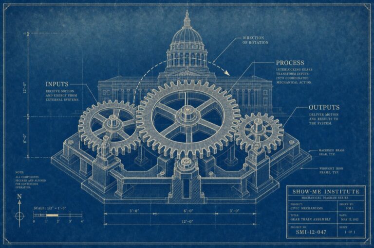 Office of Government Efficiency — interlocking gears with capitol