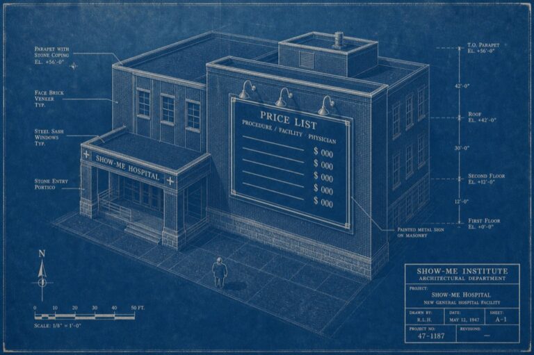 Healthcare Price Transparency — hospital with posted price list