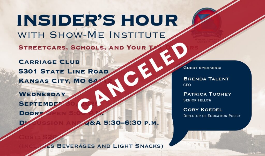 CANCELED: Streetcars, Schools, and Your Tax Dollars at Insider’s Hour